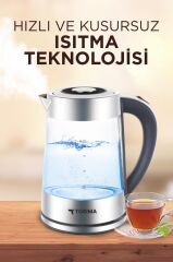 Cam LED Işıklı 1500W 1.8L Kettle Su Isıtıcı TY-S888-040