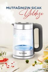 Torima Cam Led Işıklı 1500W 1.8L Kettle Su Isıtıcı TY-083-18X29A