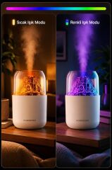 Hava Nemlendirici Aroma Difüzör Renkli Işıklı Sessiz Masaüstü Hava Nemlendirici Y10 Beyaz