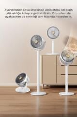 Sessiz Vantilatör Şarjlı 5 Kademeli Taşınabilir Ayarlanabilir Kablosuz Fan F47 Siyah Beyaz