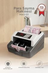 Profesyonel Para Sayma Makinesi UV+MG Sensörlü Geçersiz Para Tespitli MNY01 Gri