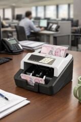 Profesyonel Para Sayma Makinesi UV+MG Sensörlü Geçersiz Para Tespitli MNY01 Gri