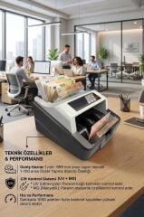 Profesyonel Para Sayma Makinesi UV+MG Sensörlü Geçersiz Para Tespitli MNY01 Gri