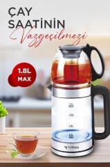 Cam Çay Makinesi Led Işıklı 1500W 1.8L Kettle Su Isıtıcı TY-S888-049