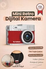 Mini Dijital Kamera Selfie Video Vlog Kamerası Mini Anahtarlık 1080P CMR35 Kırmızı