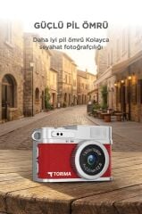 Mini Dijital Kamera Selfie Video Vlog Kamerası Mini Anahtarlık 1080P CMR35 Kırmızı