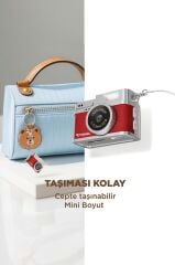 Mini Dijital Kamera Selfie Video Vlog Kamerası Mini Anahtarlık 1080P CMR35 Kırmızı