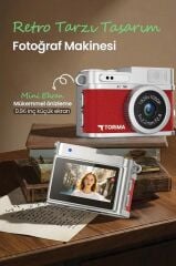 Mini Dijital Kamera Selfie Video Vlog Kamerası Mini Anahtarlık 1080P CMR35 Kırmızı