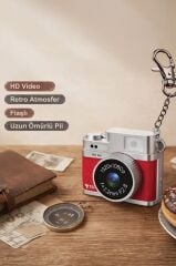 Mini Dijital Kamera Selfie Video Vlog Kamerası Mini Anahtarlık 1080P CMR35 Kırmızı