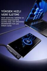 Hızlı Şarj ve Veri Kablosu 240W Type-C to Type-C 1.5M Standlı Telefon Tutucu Özellikli U26 Siyah