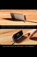 Hızlı Şarj ve Veri Kablosu 240W Type-C to Type-C 1.5M Standlı Telefon Tutucu Özellikli U26 Siyah