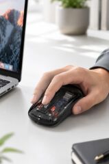 Şeffaf Çift Modlu Fare Bluetooth 5.2 + 2.4G Kablosuz Mouse TM23 Siyah