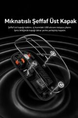 Şeffaf Çift Modlu Fare Bluetooth 5.2 + 2.4G Kablosuz Mouse TM23 Siyah