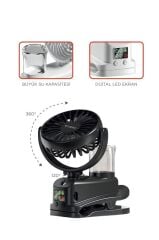 Torima F-14 Beyaz Dijital Ekranlı Şarjlı Su Kapasiteli Mini Masa Fan Vantilatör