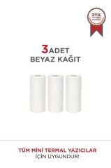 Torima Beyaz 1Paket (3Adet) Termal Rulo Kağıt Tüm Mini Makinalara Uyumlu