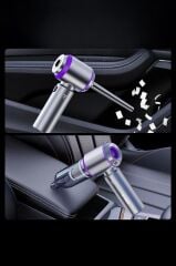 Araç İçi Süpürge 4IN1 16000PA Emiş Güçlü Üflemeli Şarjlı Mini Araba El Süpürgesi HL121 Mavi