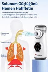 Nebulizatör Mesh Usb Şarjlı Sessiz Kademeli Dijital Ekranlı MY-135B Beyaz