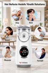 Nebulizatör Mesh Usb Şarjlı Sessiz Kademeli Dijital Ekranlı MY-135B Beyaz