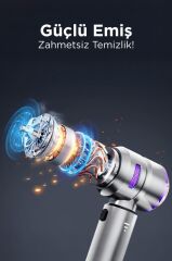 Araç İçi Süpürge 4IN1 16000PA Emiş Güçlü Üflemeli Şarjlı Mini Araba El Süpürgesi HL121 Kırmızı