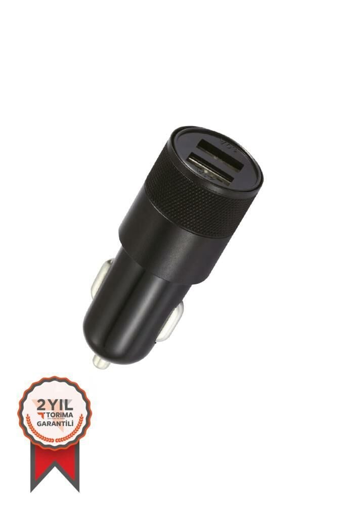 Torima C3 Siyah Tüm Araçlara Uyumlu Araba Çakmaklık Çift USB Girişli Oto Şarj Aleti Soketi