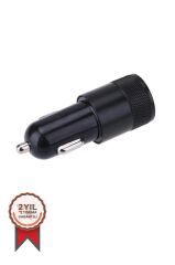 Araç Şarj Aleti Soketi Tüm Araçlarla Uyumlu Çift USB Araba Çakmaklık C3 Siyah