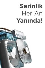 Vantilatör Hava Nemlendirici Masaüstü Mini Kablolu Fan F17 Beyaz