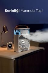 Vantilatör Hava Nemlendirici Masaüstü Mini Kablolu Fan F17 Beyaz