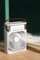 Vantilatör Hava Nemlendirici Masaüstü Mini Kablolu Fan F17 Beyaz