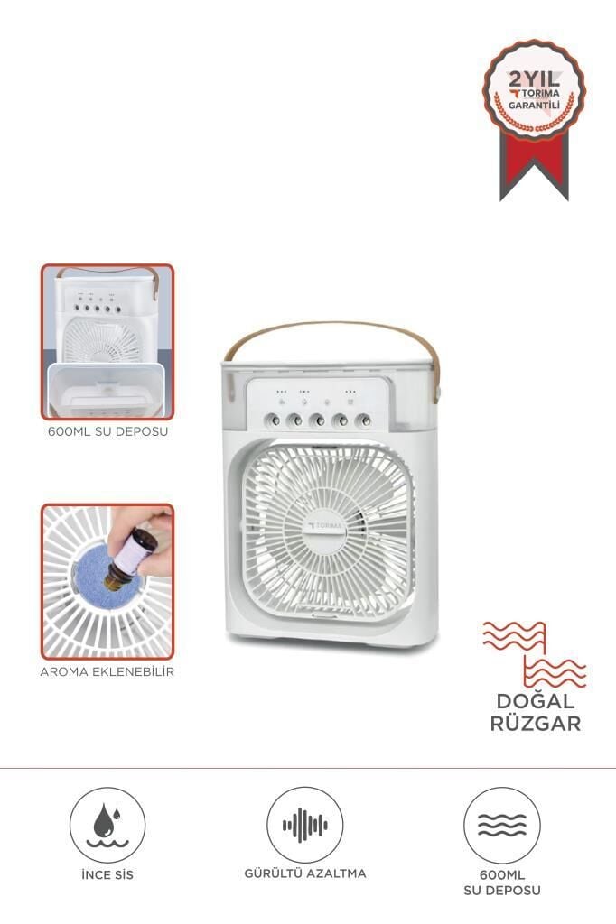 Vantilatör Hava Nemlendirici Masaüstü Mini Kablolu Fan F17 Beyaz