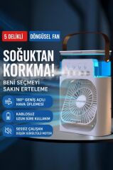 Vantilatör Hava Nemlendirici Masaüstü 180 Derece Dönen Kablolu Fan F17 Mavi
