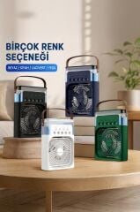 Vantilatör Hava Nemlendirici Masaüstü 180 Derece Dönen Kablolu Fan F17 Mavi