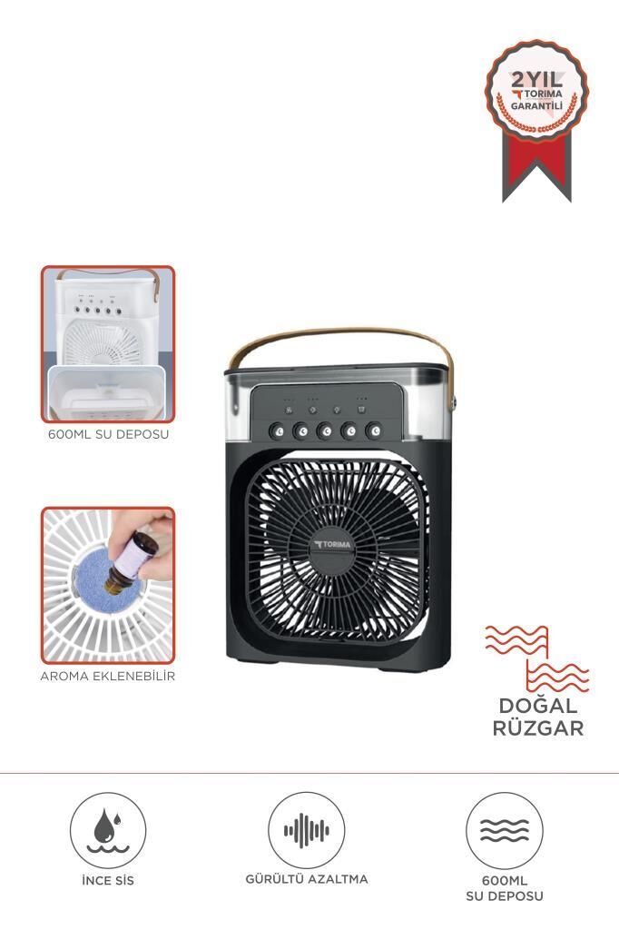 Vantilatör Hava Nemlendirici Masaüstü Mini Kablolu Fan F17 Siyah