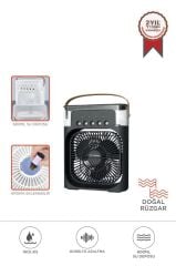 Vantilatör Hava Nemlendirici Masaüstü 180 Derece Dönen Kablolu Fan F17 Siyah