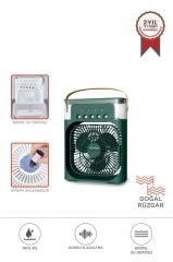 Vantilatör Hava Nemlendirici Masaüstü 180 Derece Dönen Kablolu Fan F17 Yeşil