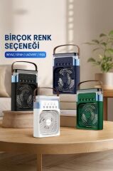 Vantilatör Hava Nemlendirici Masaüstü 180 Derece Dönen Kablolu Fan F17 Yeşil