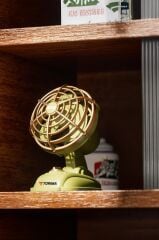 Şarjlı Masaüstü Vantilatör Vintage Retro Tasarım 400 Mah Taşınabilir Masa Fanı F50 Yeşil