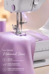 Mini Dikiş Makinesi 12 Desenli Pedallı Ev Tipi DM01 Beyaz