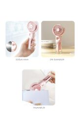 Torima F-13 Pembe Şarjlı Mini Masa Fan Vantilatör