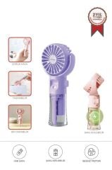 Vantilatör Şarjlı Mini Masa Fan F13 Mor