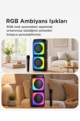 Bluetooth Hoparlör Mikrofonlu Kablosuz Taşınabilir Speaker KTS-2362 Siyah