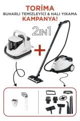 Torima JJB-747 Koltuk ve Halı Yıkama Makinesi + CB-08C Çok Fonksiyonlu Buharlı Temizleyici