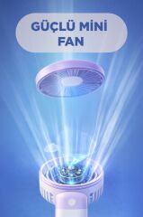 Şarjlı El Vantilatörü Masaüstü Stantlı 3 Kademeli Taşınabilir Mini Fan F56 Yeşil