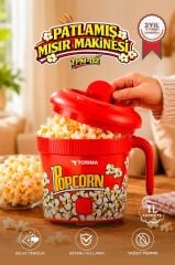 Mısır Patlatma Makinesi Ev Tipi Popcorn Makinesi TPM02 Kırmızı