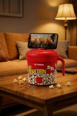 Mısır Patlatma Makinesi Ev Tipi Popcorn Makinesi TPM02 Kırmızı