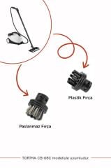 Torima CB-08C ve CB-902A Buharlı Temizlik Makinası Uyumlu Yedek Paslanmaz ve Plastik Fırçası