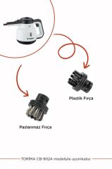 Torima CB-08C ve CB-902A Buharlı Temizlik Makinası Uyumlu Yedek Paslanmaz ve Plastik Fırçası