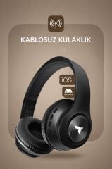 Bluetooth Kulaklık Kulak Üstü Kablosuz Stereo Kulaklık P68 Siyah