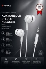 Kablolu Kulaklık Jack Girişli Kulak İçi Kulaklık H10 Beyaz
