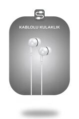 Kablolu Kulaklık Jack Girişli Kulak İçi Kulaklık H10 Beyaz