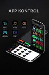 Torima Led Matrix Panel 9x37cm Telefon Kontrollü Kayar Led Animasyon Aydınlatma RP937 Siyah